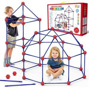 Fort Building Kit for Kids, STEM Construction Toys, 140 Pcs